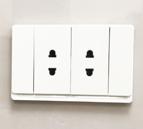 Ổ cắm đôi 2 chấu trắng V10